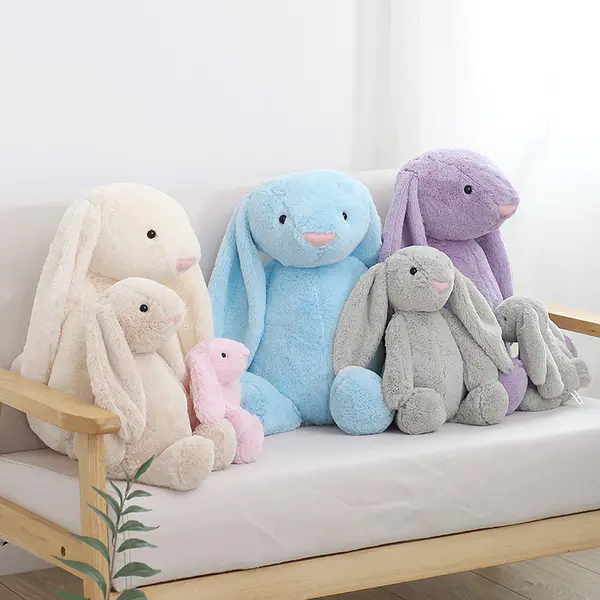 wholesale custom High quality kawaii cute Long Ears Color Stuffed animal easter rabbit plush bunny soft toys