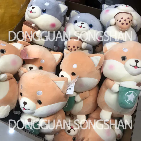 Dog Boba Plush Pillow Bubble Milk Tea Cup Soft Animals OEM Plush Toys