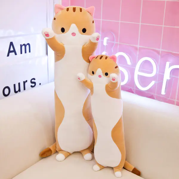 Customised Plush toy Soft Cat Big Hugging Cartoon Long Cat Kitten Legs Sleeping Pillow