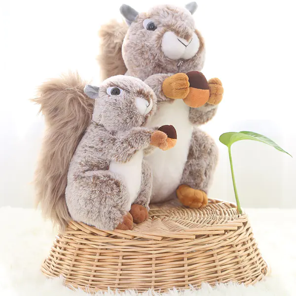 Squirrel plush toy figurine popular big tail squirrel doll living room furniture decoration gift wholesale