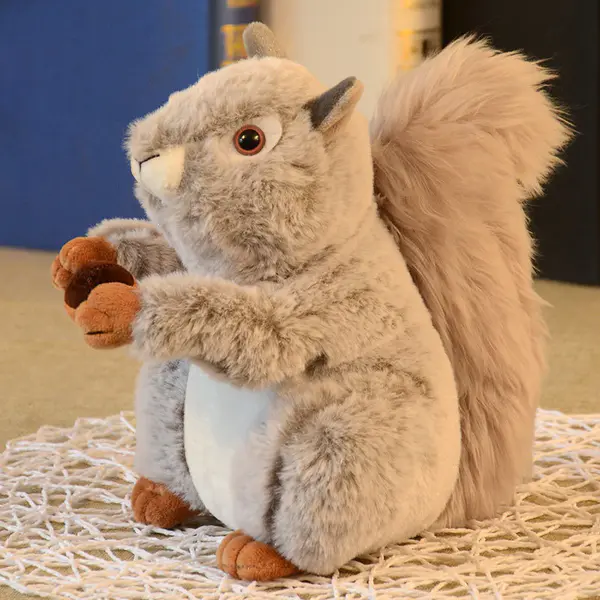 Squirrel plush toy figurine popular big tail squirrel doll living room furniture decoration gift wholesale