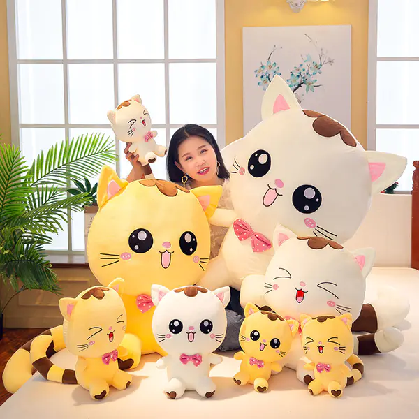 Cute Sweet Cat plush toy doll claw doll machine expression big face cat doll