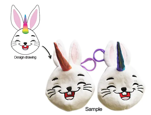 Bunny Unicorn Plush Bag with Zipper