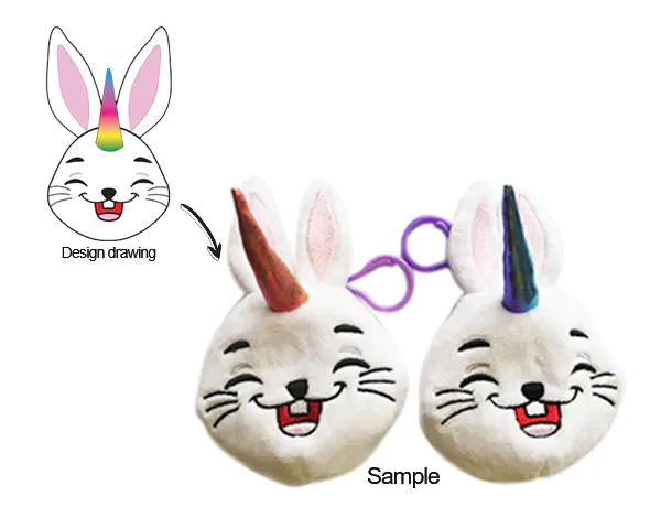 Bunny Unicorn Plush Bag with Zipper