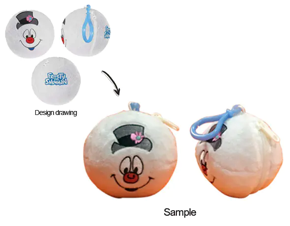 Frosty Plush Bag Keyring