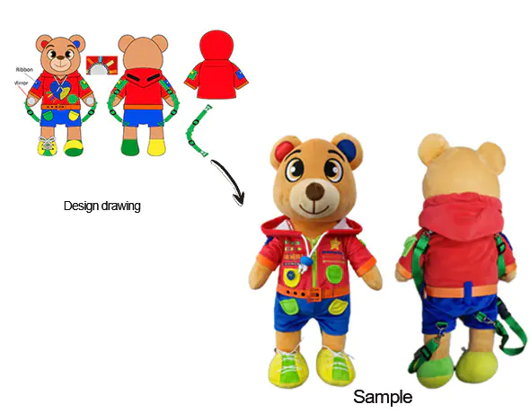 Plush Bear Back Bag